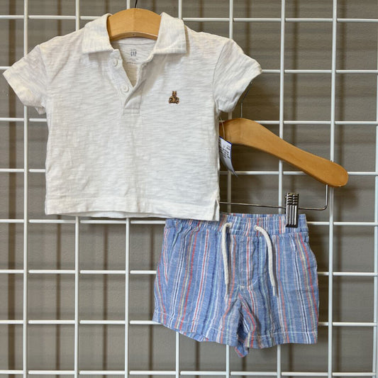 Baby Gap Stripe Two Pc Set w/ Matching Hat - 3/6m