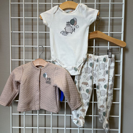 Baby Gear Elephant Three Pc Set - 6/9m