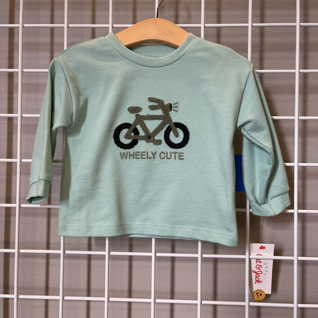 NWT Cat & Jack Bike Crewneck - 12m