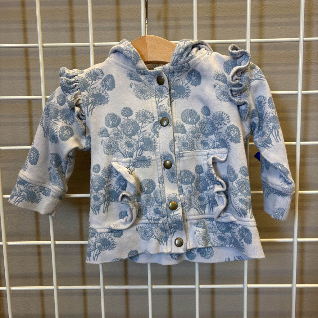 Kate Quinn Floral Button Hoodie - 6/12m
