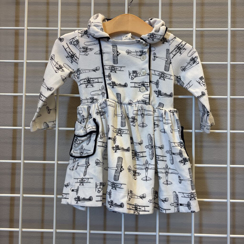 Kate Quinn LS Airplane Dress (small mark on front) - 12/18m