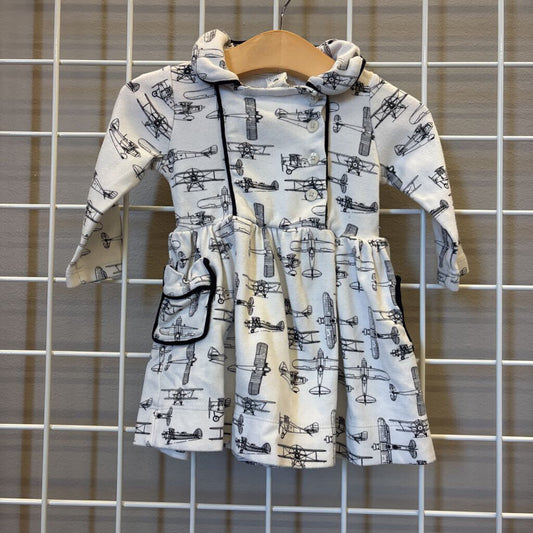 Kate Quinn LS Airplane Dress (small mark on front) - 12/18m