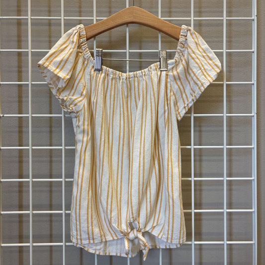 Forever 21 Striped Linen SS Top (small snag on front) - 11/12