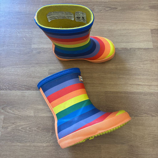Hunter Rainbow Rain Boots (marks on one boot) - 6/7