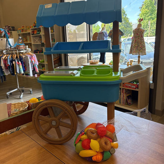 American Plastic Toys Farmers Market Cart w/ Play Food