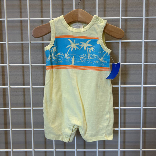 First Impressions Palm Tree Tank Romper - 3/6m