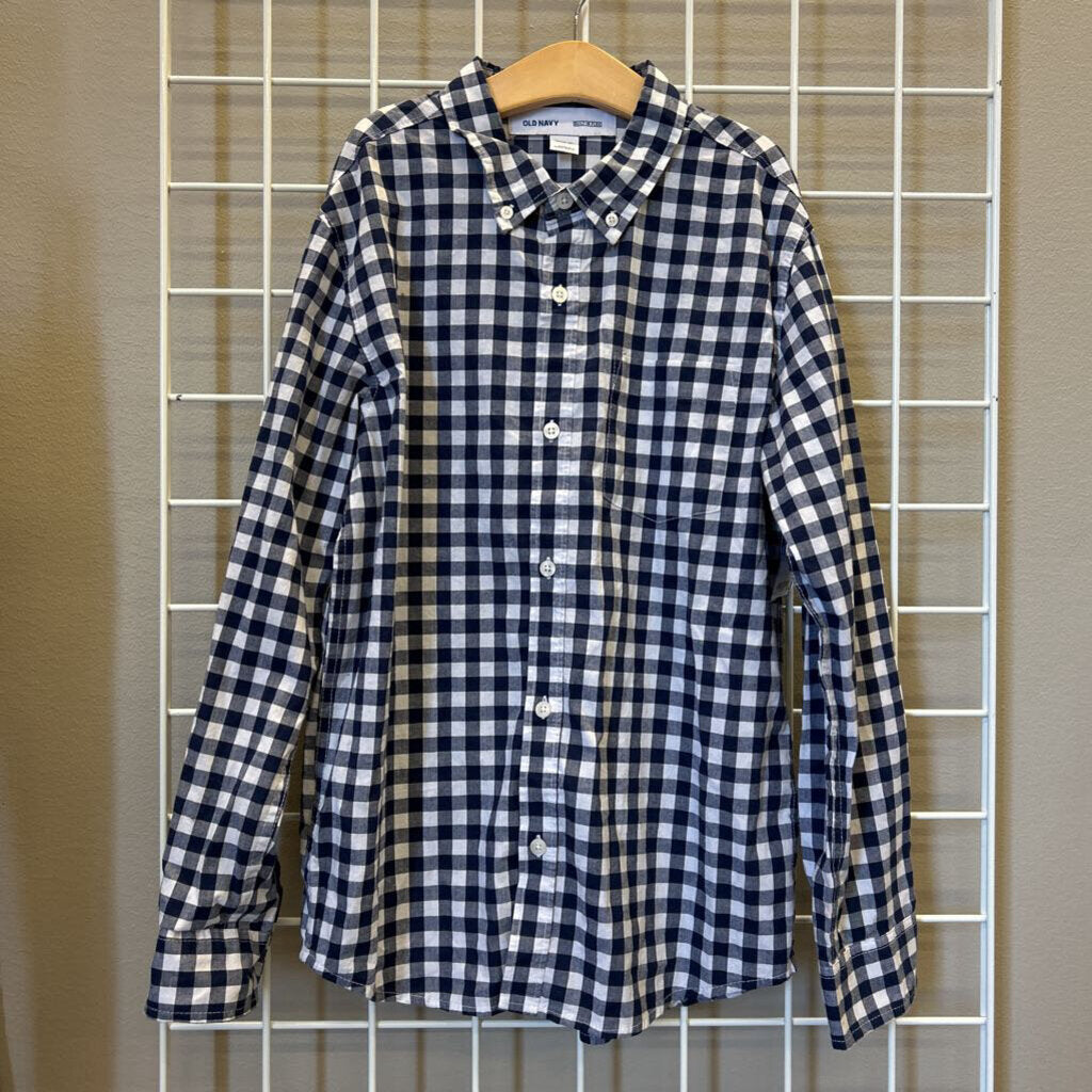 Old Navy Gingham LS Button Up - 14/16