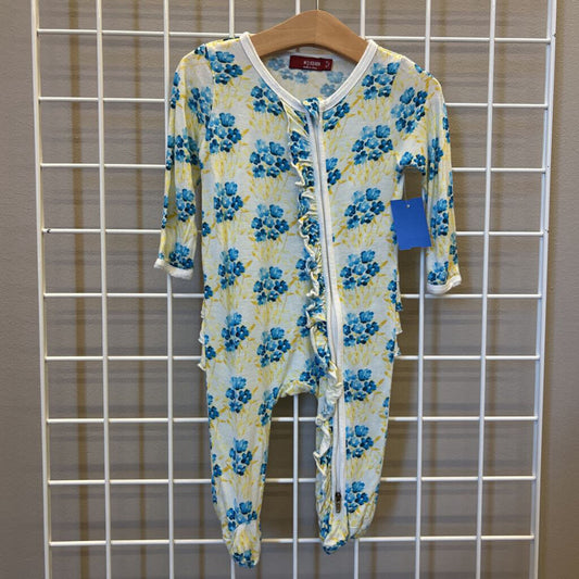MIlkbarn Bamboo Floral Zip Sleeper - 6/9m