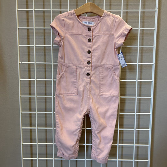 Old Navy SS Button Front Cargo Romper - 18/24m