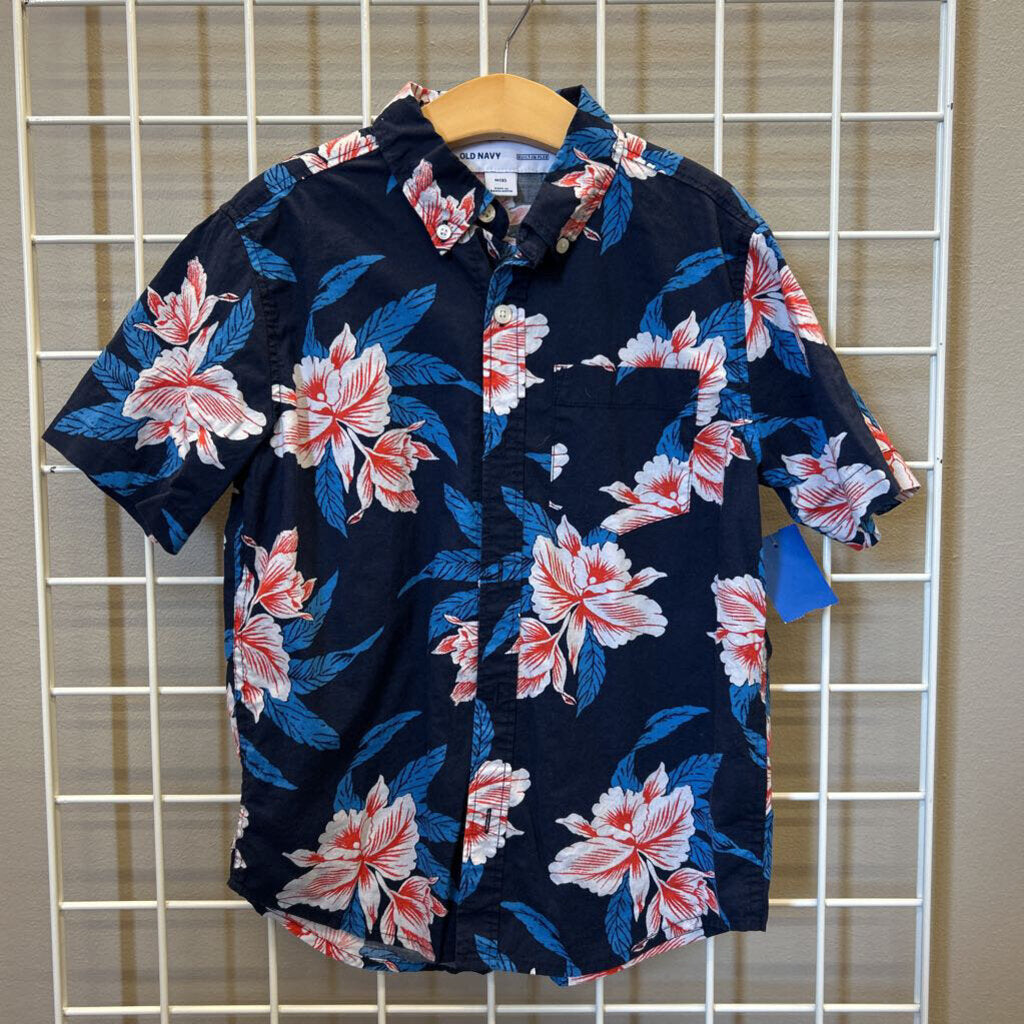 Old Navy Floral SS Button Up - 8