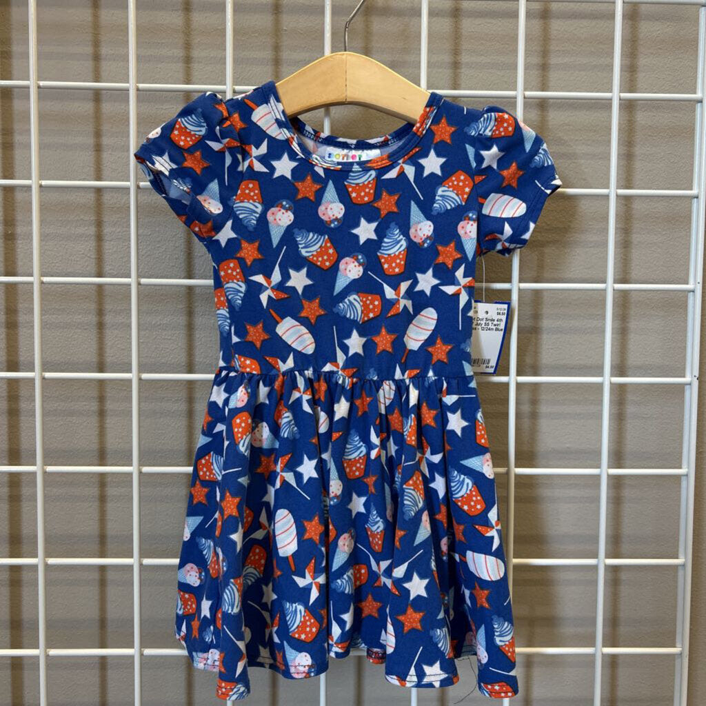 Dot Dot Smile 4th of July SS Twirl Dress - 12/24m