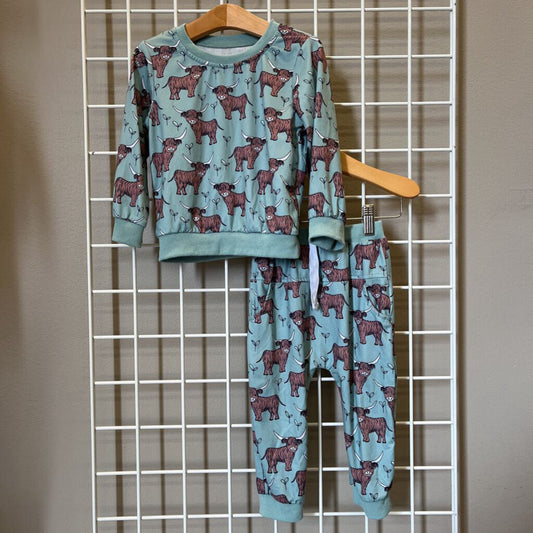 Highland Cow Two Pc Set - 12/18m