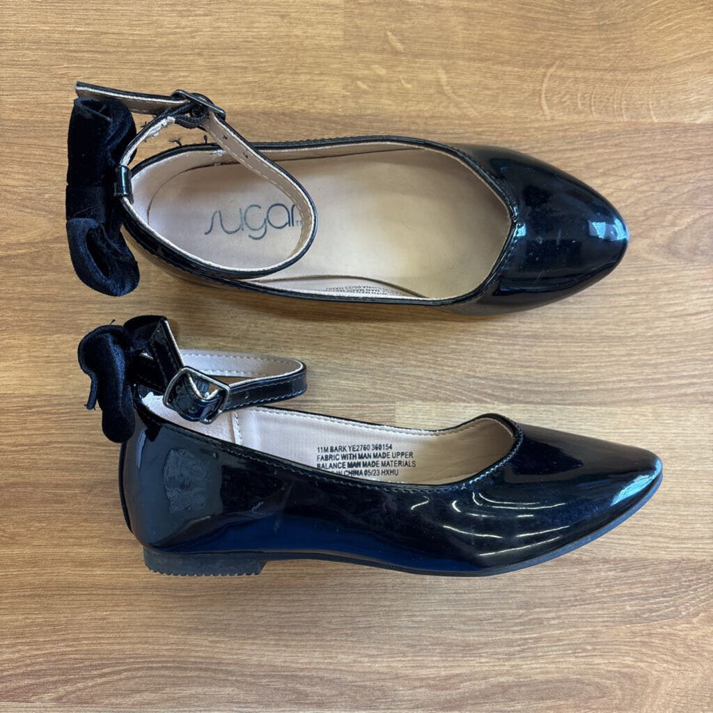 Sugar Black Patent Ballet Flats - 11