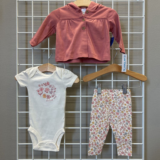 NWT Carter's Floral Three Pc Set - 3m
