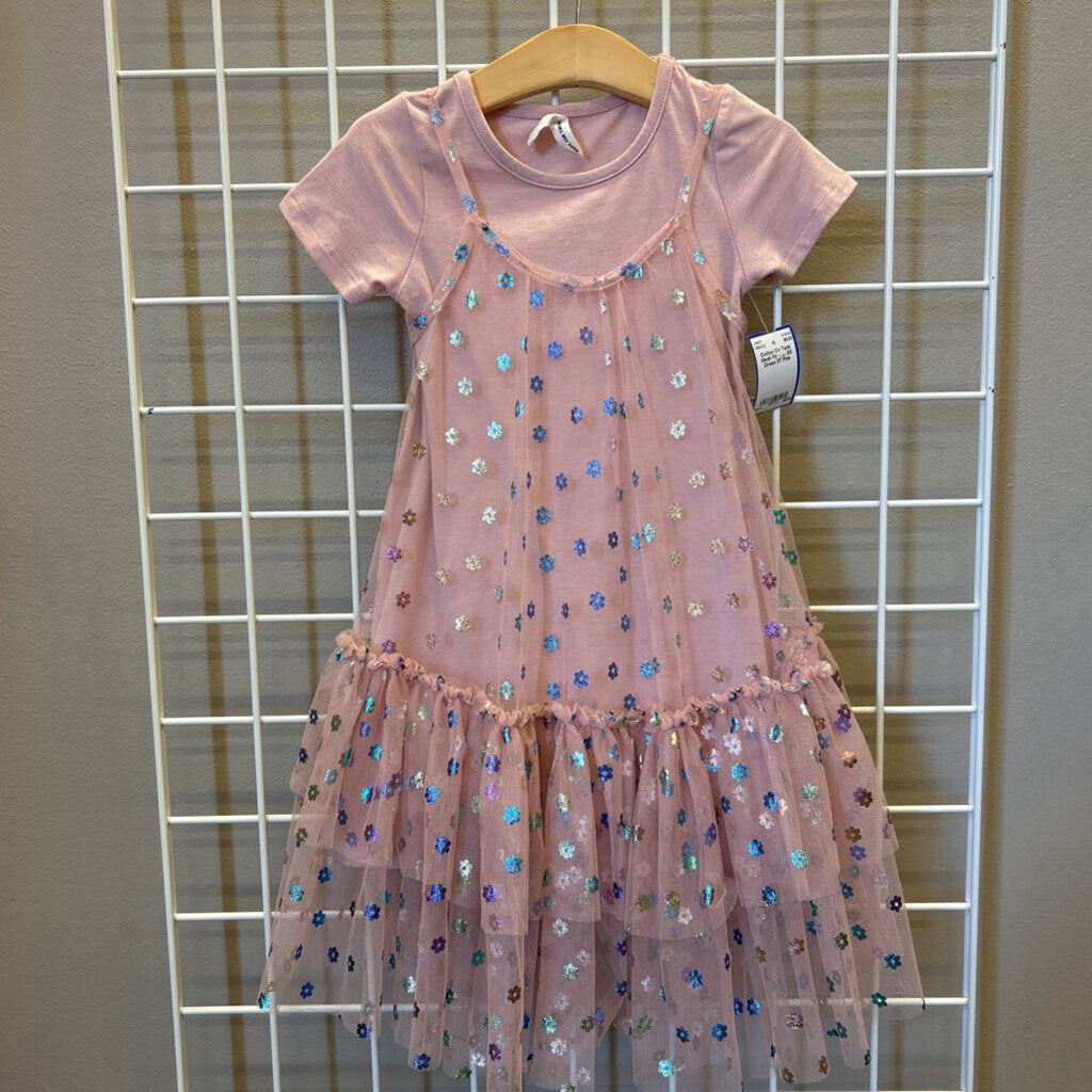 Cotton On Tank Mesh Flower SS Dress 3T