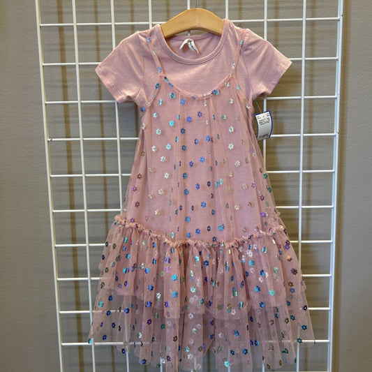 Cotton On Tank Mesh Flower SS Dress 3T