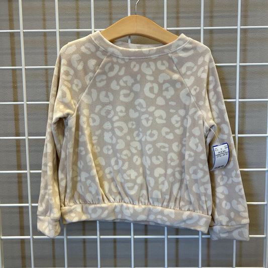 Cat & Jack Leopard Print Fuzzy LS Top - 4/5