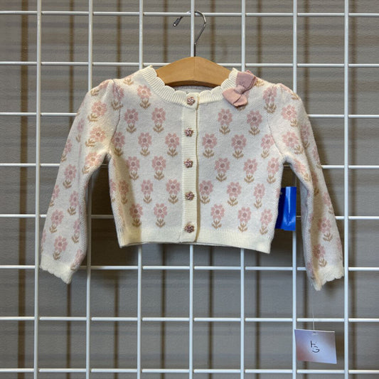 NWT Happily Grey Flower Cardigan - 12m