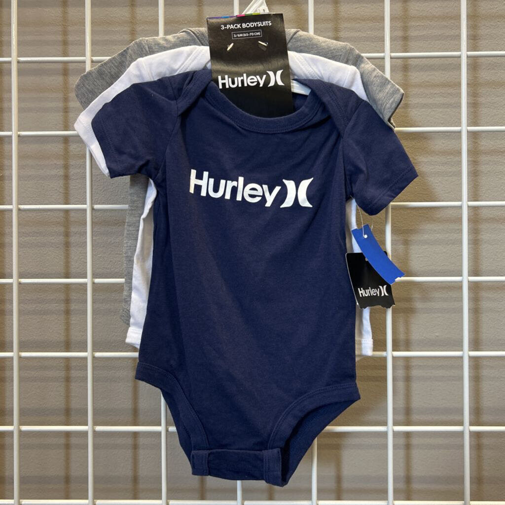 NWT Hurley SS Onesies Set of 3 - 3/6m