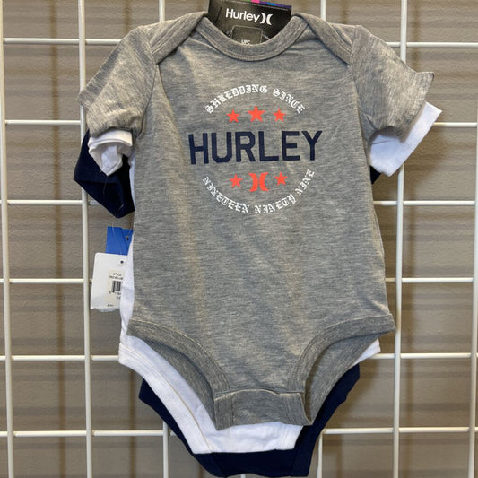 NWT Hurley SS Onesies Set of 3 - 3/6m