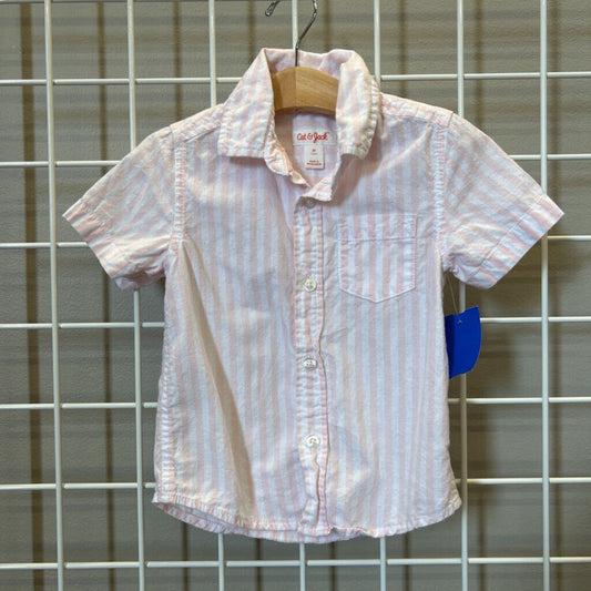 Cat & Jack Stripe SS Button Up - 2T