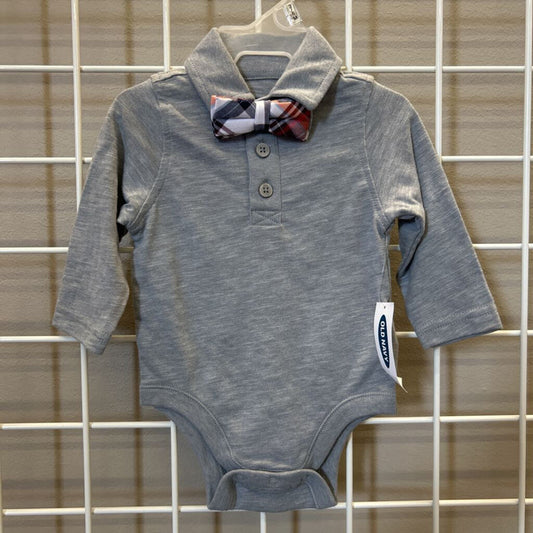 NWT Old Navy LS Onesie w/ Bowtie - 3/6m