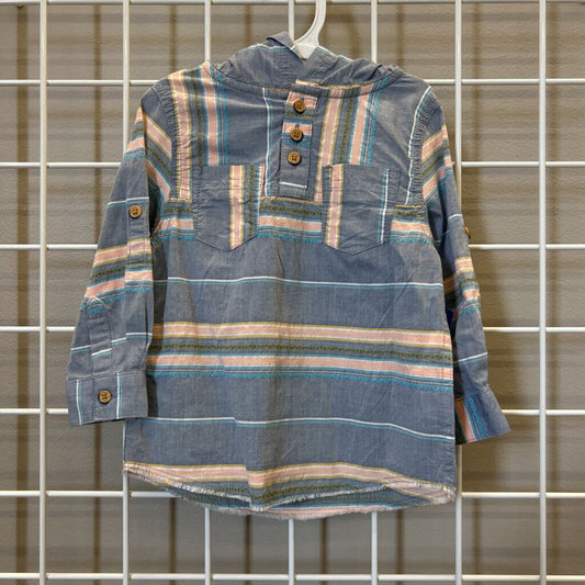 NWT Genuine Kids Stripe LS Hoodie Top - 18m