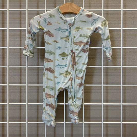Angel Dear Bamboo Fish Zip Sleeper (wash wear) - NB