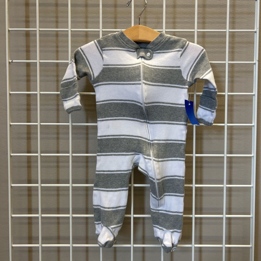 Burt's Bees Stripe Zip Sleeper (small mark) - 0/3m