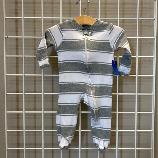 Burt's Bees Stripe Zip Sleeper (small mark) - 0/3m