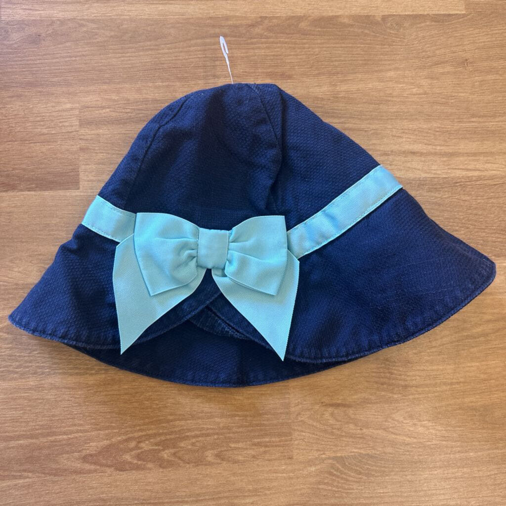 Janie & Jack Blue Bow Sun Hat - 12/24m