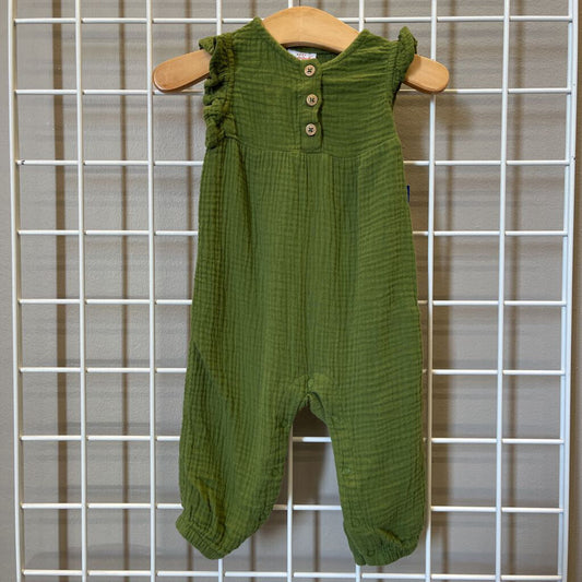 Cat & Jack Linen SS Romper - 6/9m
