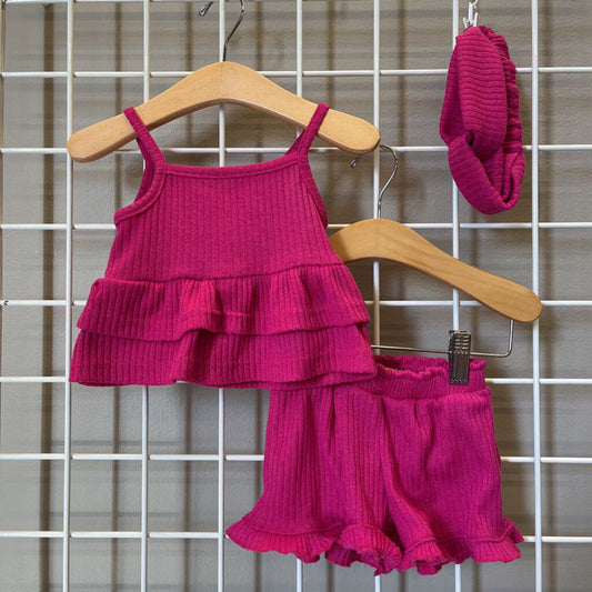 Btween Ribbed Two Pc Set w/ Headband - 12m