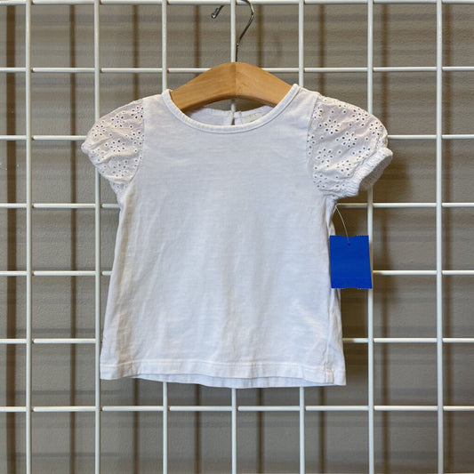 H&M Eyelet Sleeve SS Tee - 9m