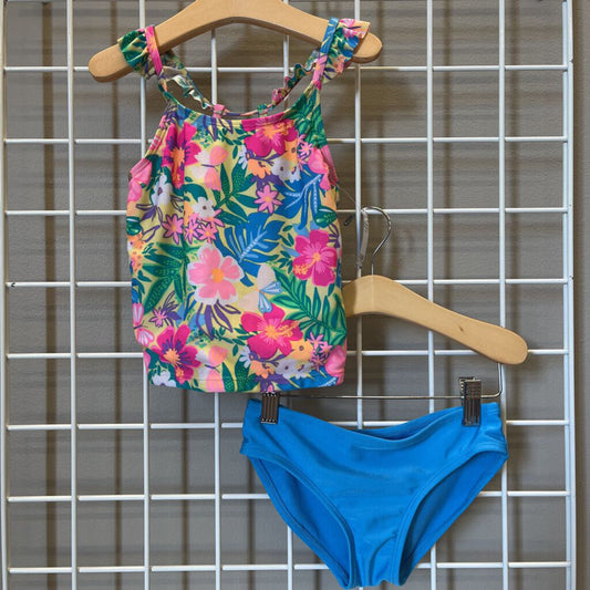 Cat & Jack Floral Two Pc Swim - 6/7
