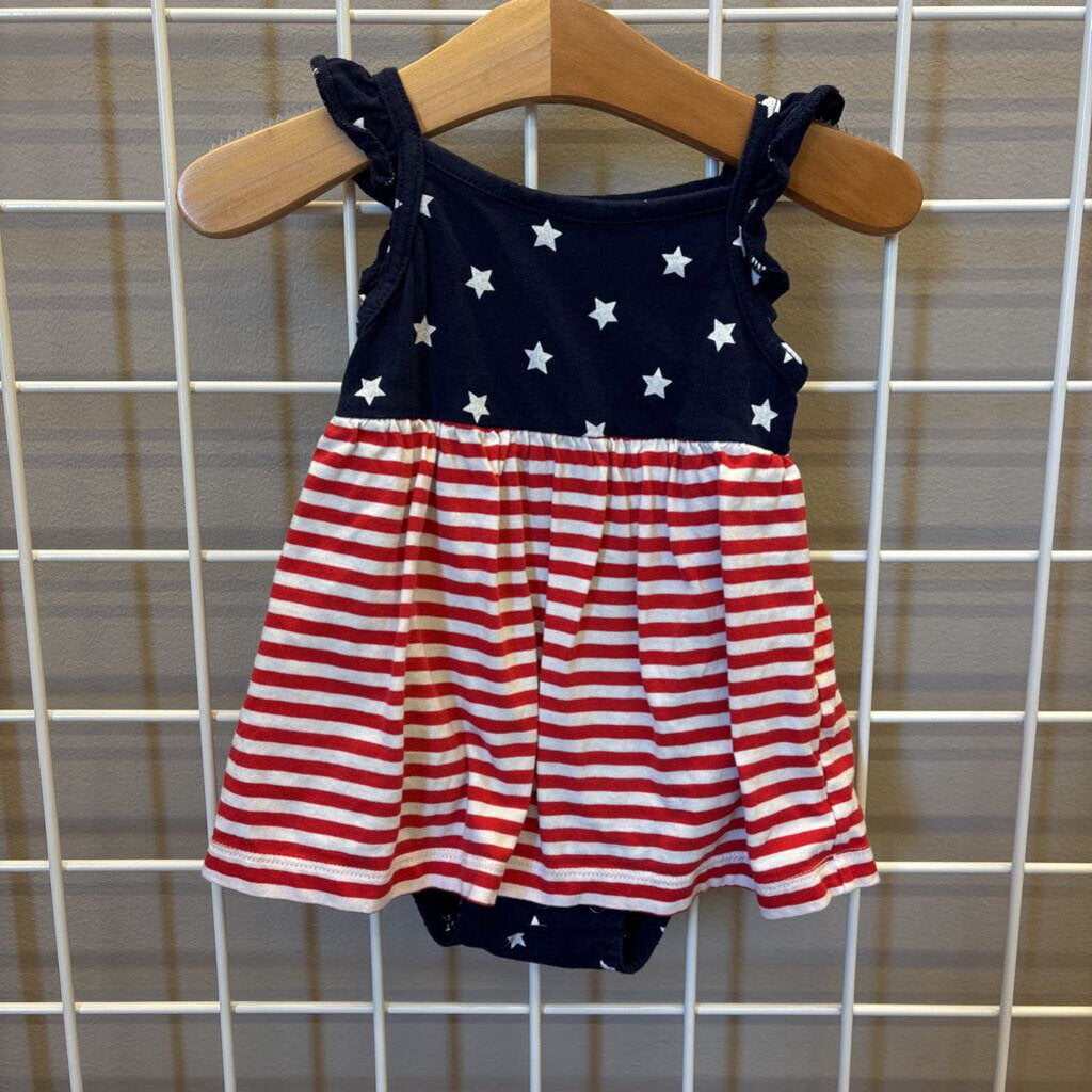 Carters Flag Tank Bodysuit Dress - 6m