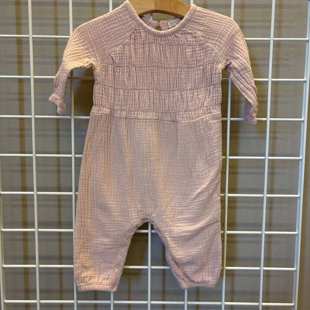 Greyson Mini Linen LS Romper - 6/9m