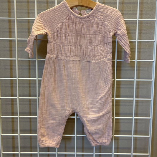 Greyson Mini Linen LS Romper - 6/9m