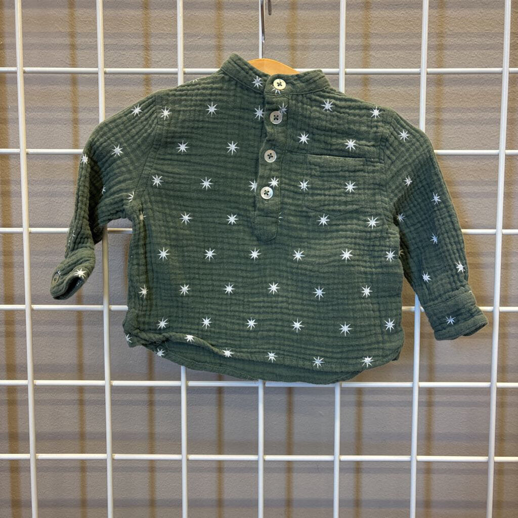 Rylee and Cru Star Linen LS Top - 0/3m