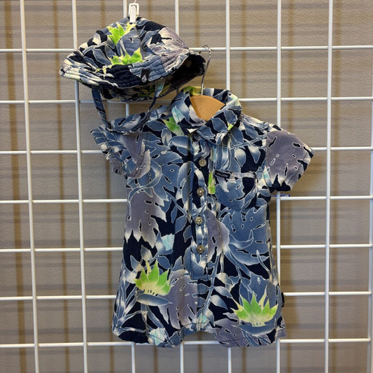 Volcom Leaf SS Romper w/ Hat - 6/9m