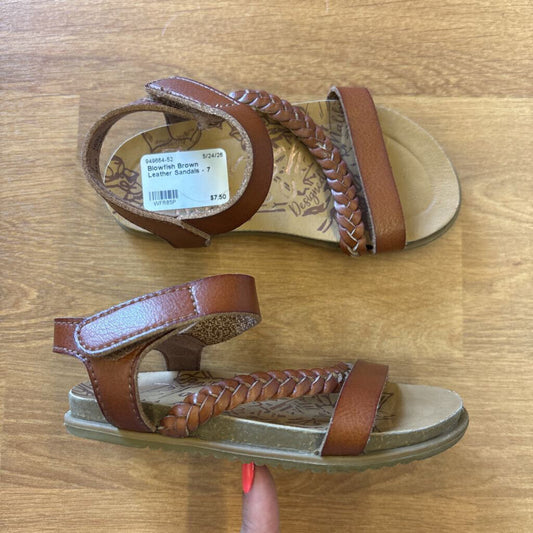 Blowfish Brown Leather Sandals - 7