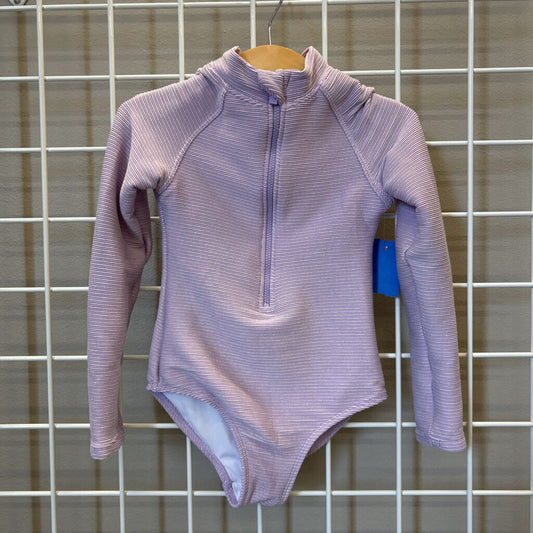Cotton On Ribbed Shimmer LS One Pc Swim 5