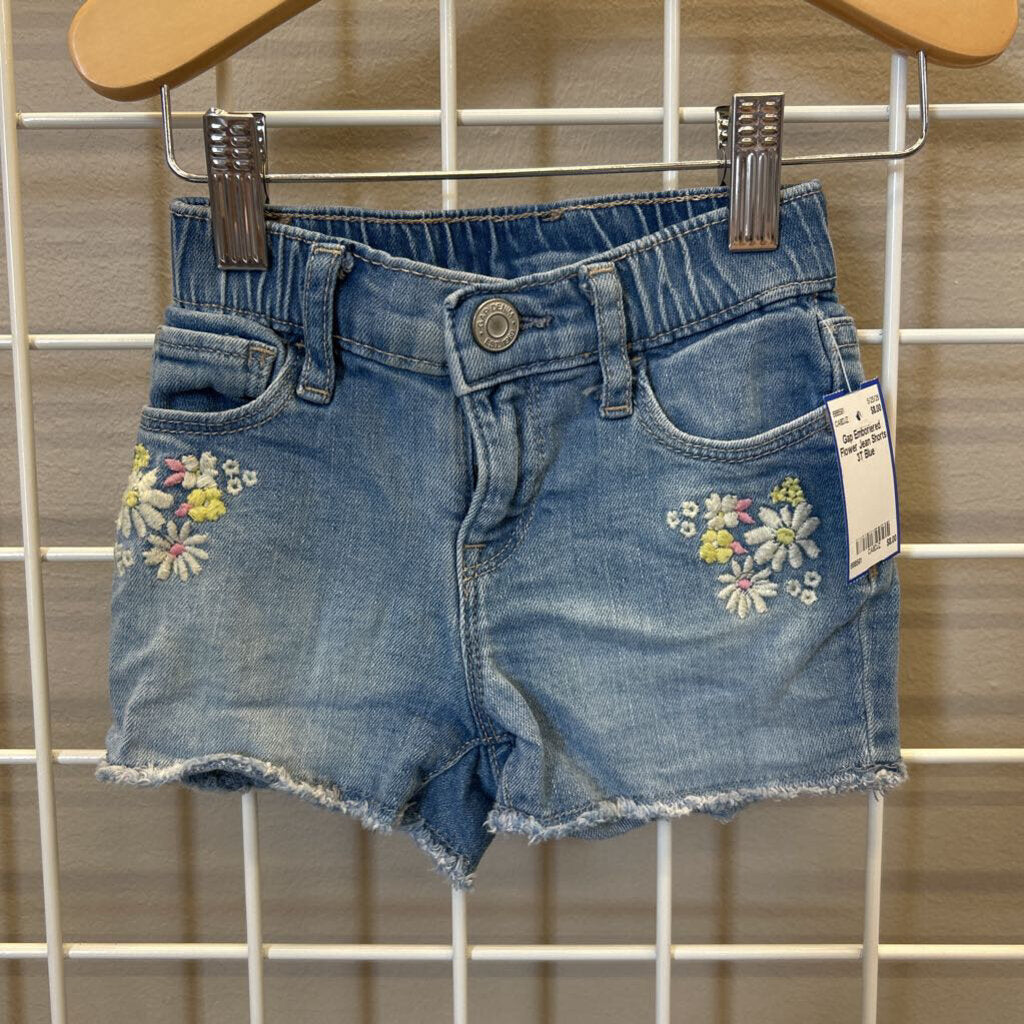 Gap Emboriered Flower Jean Shorts 3T