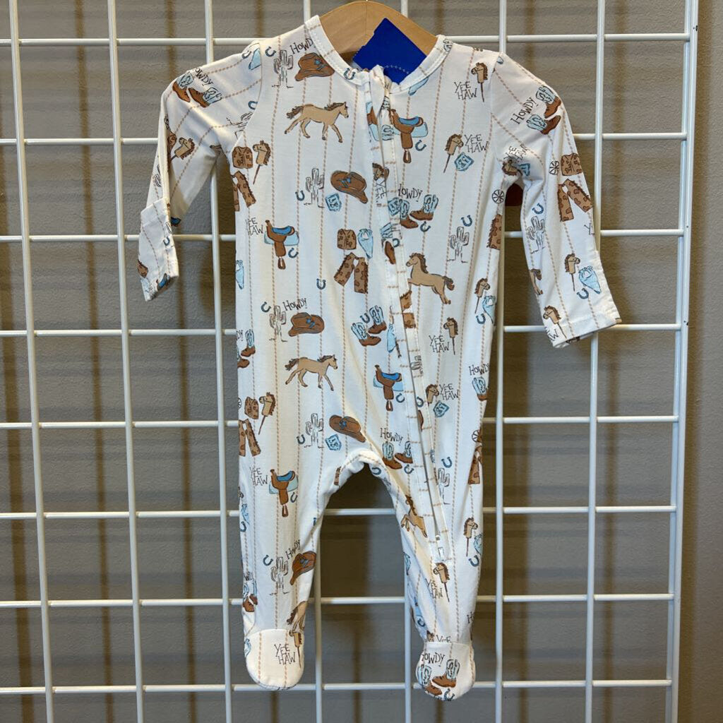 NWT Angel Dear Bamboo Cowboy Zip Sleeper - 0/3m