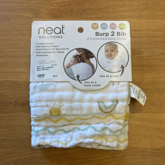 NEW Neat Solutions Burp 2 Bib Set