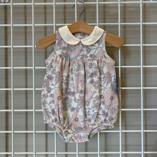 City Mouse Floral Bubble Romper (small mark on front) - 6/9m