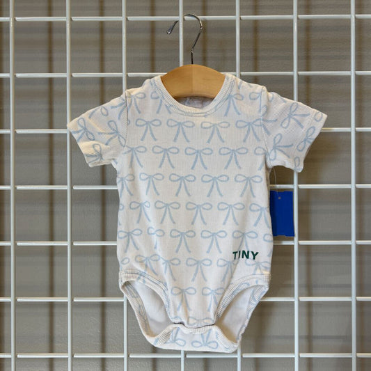 Tiny Bow SS Onesie - 6m