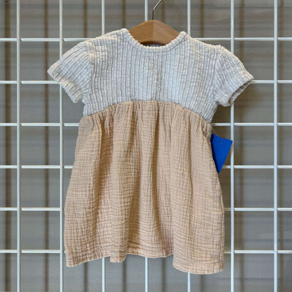 Zara Linen SS Dress - 9/12m