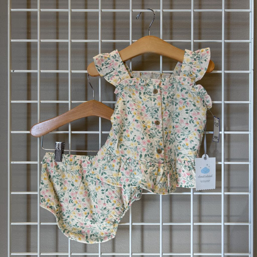 NWT Cloud Island Floral Two Pc Set - 18m