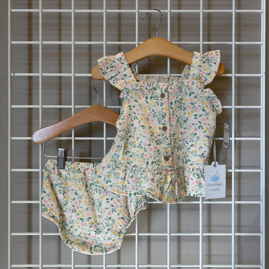 NWT Cloud Island Floral Two Pc Set - 18m